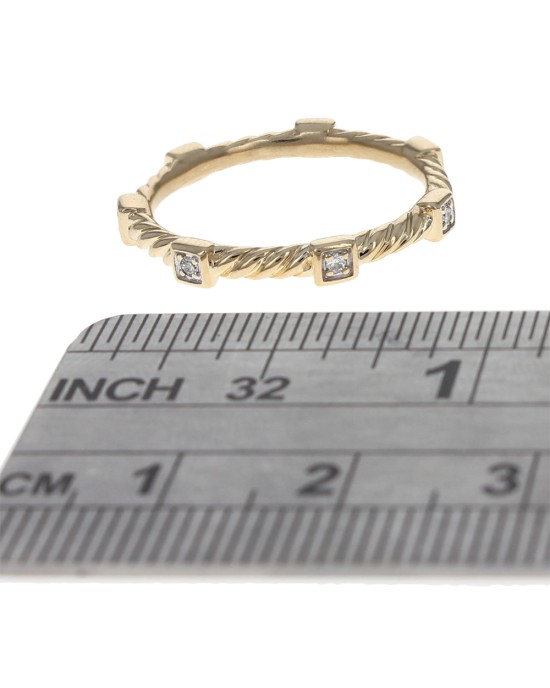 David Yurman Cable Collectibles Diamond Stack Ring